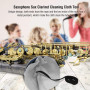 Drfeify Chiffon de Nettoyage pour Instrument à Vent Clarinette Saxophone (Gris)
