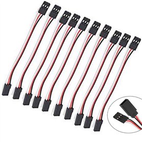 Lot de 10 rallonges de servo à 3 broches de 50 cm avec câble de 50 cm pour pièces de connexion servo RC Futaba JR