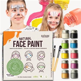 BioKidd Palette de Maquillage de Fête Liquide, Bio, Non-Toxique, Lavable - pour Peaux Sensibles - Kit de Peinture Faciale Royal  BioKidd Palette de Maquillage de Fête Liquide