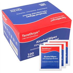 Lingette Desinfectante d'alcool à 75% Lingettes Emballées Individuellement pour Nettoyer Lunettes