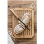 Pebbly - Grande Planche à Pain en Bambou Naturel - 32 x 26 cm - Avec Couteau à Pain Aimanté sur la Planche - Pratique pour Optim
