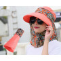 Femme Casquette Visière Large Bord Chapeau de Soleil Plage Voyage Eté Capeline de Camping Pêche Vélo Jardinage Pliable Protectio