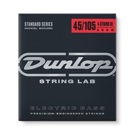 Dunlop Bass Nickel Wound DBN45105XL Jeu de cordes basses 4 cordes moyen .045-.105 Extra Longue Echelle