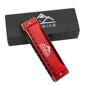 EastRock Blues Harmonica diatonique à 10 trous en do avec étui, pour débutants, adultes, enfants, professionnels, étudiants, ami EastRock Blues Harmonica diatonique à 10 trous en do avec étui