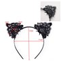 JZK 6 x Noir Oreilles de Chat Serre Tete Chat Bandeau de Fête pour Noël Halloween Accessoires de Costume et Décoration Quotidien