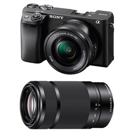 Kit Photo Personnalise cree a l'aide de SONY Alpha 6400 Noir + 16-50 + 55-210