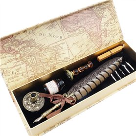 GC QUILL Plumes de Calligraphie Fountain Dip Pen Plume à Encre Set avec 5 Plumes de Rechange Porte Stylo