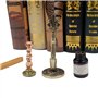 GC QUILL Plumes de Calligraphie Fountain Dip Pen Plume à Encre Set avec 5 Plumes de Rechange Porte Stylo, Sceau et Cire pour Sig