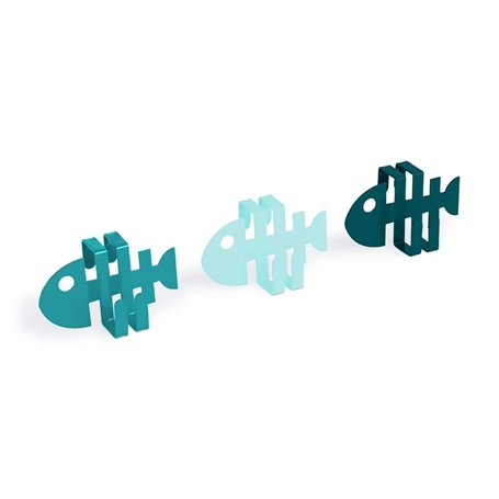 Balvi Accroche-torchon Fish Set de 3 accroche-torchons en Forme de Poisson pour tiroirs de Cuisine Mé