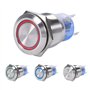 19mm 12-24V Interrupteur à Bouton-Poussoir LED, Keenso Interrupteur à Bascule Autobloquant à Verrouillage Automatique Commutateu