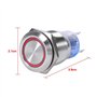 19mm 12-24V Interrupteur à Bouton-Poussoir LED, Keenso Interrupteur à Bascule Autobloquant à Verrouillage Automatique Commutateu