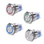 19mm 12-24V Interrupteur à Bouton-Poussoir LED, Keenso Interrupteur à Bascule Autobloquant à Verrouillage Automatique Commutateu