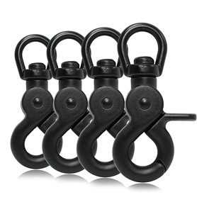 Ganzoo © Lot de 4 mousquetons ciseaux avec tête pivotante pour laisse de chien - En acier allié - Longueur : 61 mm - Convient ég