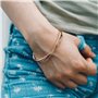 Philip Jones Bracelet jonc plaqué Or Rose créé avec des Cristaux Zircondia®