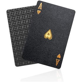 BIERDORF Jeux de Cartes Poker - Étanches en Plastique Diamond Noir Nouveauté Jeu de Cartes 54