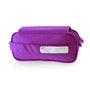 Trousse Scolaire Triple avec Grandes Poches Intérieures et Fermeture Éclair Individuelle (Pourpre)