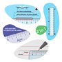 Kores - Geo30 : Coffret de Mathématiques à 4 Pièces pour Enfants et Étudiants, Coffret de Géométrie en Plastique avec Règle, Rap