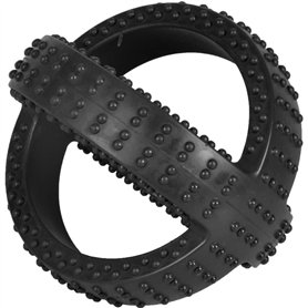 Flamingo Jouet Chien Indestructible – Gladiator Cross Ball Noir – Extra résistant – Ø 13
