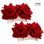 Accessoire Casque pour Les Femmes Filles Mariage Nuptiale (Rouge)