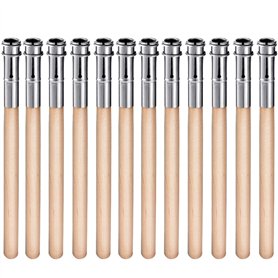 12 Pièces Extendeurs de Crayon en Bois Allongeur de Crayon d'Art Extension de Crayon avec Poignée en Aluminium pour Fournitures