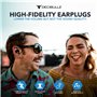 Decibullz Filtres de bouchons d'oreille moulés sur mesure haute fidélité (Hi-Fi) pour concerts et événements (noir)
