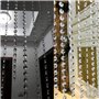 JaneYi 100 Pièces 14mm Perles de Verre Cristal Octogonales et 11 mm Bagues en Acier Inoxydable - avec 6 Mini-Crochets - pour Bri
