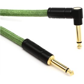 Fender® Festival - Câble Pour Instrument En Chanvre - 3m - Droit/Angle - Vert