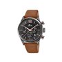 LOTUS Montre pour Homme 18687/2 Chrono Boîtier en Acier Inoxydable Noir Bracelet en Cuir Marron