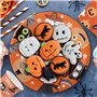 Hemoton Service de table jetable pour Halloween – 24 personnes – Vaisselle en carton – Comprend 24 assiettes en carton, 48 servi