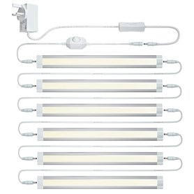 Lamaous Lot de 6 lumières LED sous placard avec variateur d'intensité 24 W ultra mince Blanc chaud naturel pur blanc froid sous