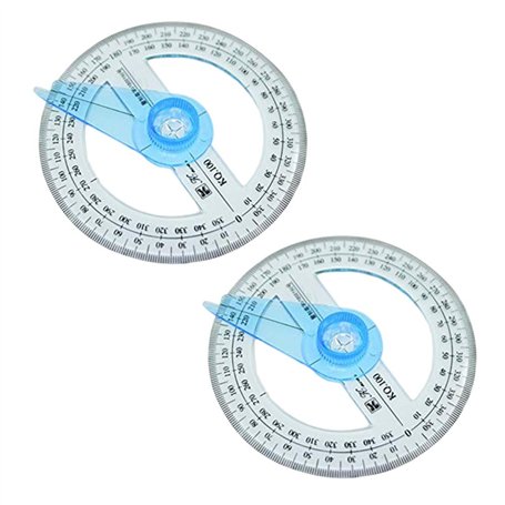 Toyvian 2Pcs Protecteur de cercle de rapporteur de 360 ??degrés pour les élèves du primaire