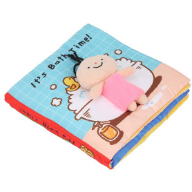 Livre en Tissu pour Bébé de Preuve Douce de Bande Dessinée Educative d'Apprentissage Livre D'éveil Multifonction Anniversaire De