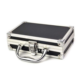 JoyFan Mini boîte à outils portable en aluminium pour transporter des artisans et voyage (Noir