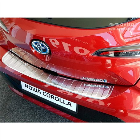Avisa Protection de seuil arrière inox compatible avec Toyota Corolla XII HB 2019- (incl. GR-Sport) 'Ribs'