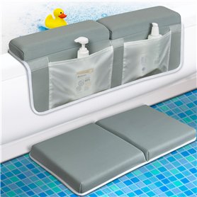 Agenouilloir de bain avec repose-coude, tapis antidérapant et support de coude pour le bain de bébé Tapis de bain avec sac de ra Agenouilloir de bain avec repose-coude