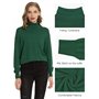 Woolen Bloom Pull Femme Col Roulé Côtelé Tricot Hauts sous Pull Manches Longues Chandail Dame Hiver Chaud Mode