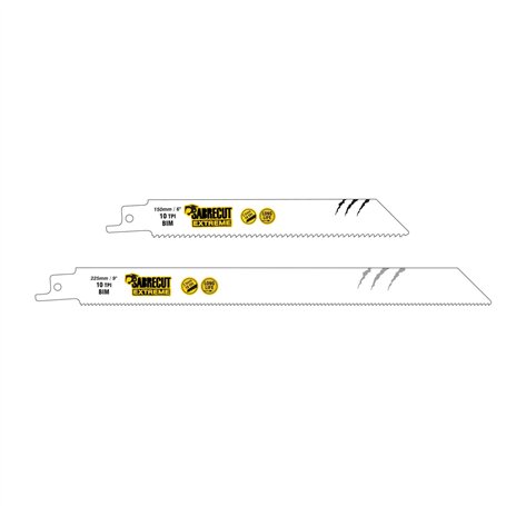 2 x SabreCut SCRSK2HF 150 mm 225 mm 10 TPI S922HF S1122HF Lames de scie sabre à coupe rapide pour bois et métal compatibles avec