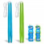 2 Baguettes à Bulles Géantes (Total 3.8 L) avec 2 Solutions de Recharge de Bulles CONCENTRÉES pour Les Enfants
