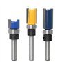Gasea 3pcs 6.35mm Tige Flush Garniture Routeur Bit Avec Bas Roulement Fraise à Copier Fraise Pour Menuiserie-Lame de Coupe 11.9