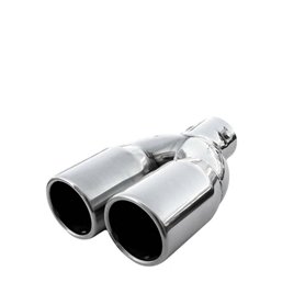 Autohobby 7294 Double Universel Embout D'echappement Acier Inoxydable Sport Universel Chrome Tuning Double fa?ade Silencieux Aci