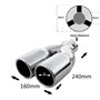 Autohobby 7294 Double Universel Embout D'echappement Acier Inoxydable Sport Universel Chrome Tuning Double fa?ade Silencieux Aci