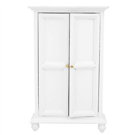 1:12 Miniature Armoire en Bois pour Maison de Poupées Fashionistas Dressing Accessoire pour Marionnette Jouet Educatif pour Enfa