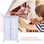 1:12 Miniature Armoire en Bois pour Maison de Poupées Fashionistas Dressing Accessoire pour Marionnette Jouet Educatif pour Enfa