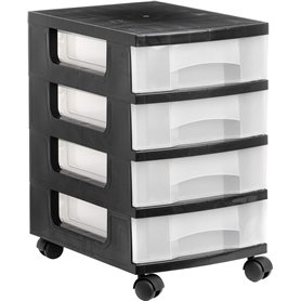 Archivo 2000-1104R CS TL - Tour de rangement avec 4 tiroirs et roulettes.