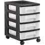 Archivo 2000-1104R CS TL - Tour de rangement avec 4 tiroirs et roulettes.