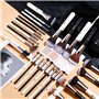 DUcare Pinceaux Maquillages Professionnel Kit de 31pcs Elegante Cuir PU Pochette Synthétiques Premium Pinceaux (Noir Blanc)