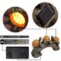 TERESA'S COLLECTIONS 30cm Decoration Jardin Exterieur Tortue d'énergie Solaire, Lot de 3 Figurines de Tortue Lumières LED, Statu