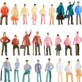 100 Pièces Modèles de Figurines pour Trains Architecturaux - Personnes en Plastique Assises et Debout pour Scènes Miniatures