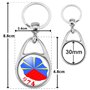 Badgmania Porte Clés Métal 2 faces| Ile de la Réunion 974 Drapeau Réunionais Flag Emblème France | Forme Goutte | Logo 30mm