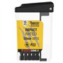 15 embouts de tournevis à percussion magnétique SabreCut SCRPZ25015B 50 mm PZ2 dans une boîte TIC TAC Pozi Pozidriv à extrémité 